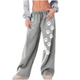 thumbnail image 3 of Sentmoon High Waisted Wide Leg Pants for Women Oversized Womens Wide Leg Jeans Loose Solid Color Breathable Womens Pants Trendy Fall Soft and Comfortable for Weekend Outings Gray XXL, 3 of 5