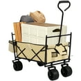 thumbnail image 1 of Aukfa Collapsible Wagon Beach Wagon All Terrain Sports Wagon with Wheels,270 Lbs Capacity - Beige, 1 of 8