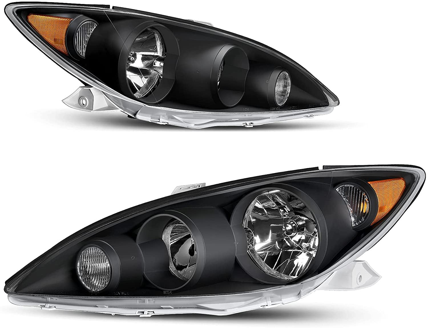 for 2005-2006 Toyota Camry Crystal Chrome Headlights Headlamps Assembly Pair Set 