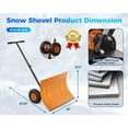 thumbnail image 1 of AKDSteel Pelle à Neige en Métal Robuste avec Roues, Lame Inclinée à 5 Positions Réglables et Poignée de Hauteur, Pousseur Ergonomique en Acier, Roues Antidérapantes, Bord en Caoutchouc pour un Déneigement Rapide, 1 of 8