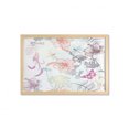thumbnail image 1 of Dragonfly Wall Art with Frame, Floral Design Hibiscus Ornaments Moth Dragonfly Symbolic Transformation Creature, Printed Fabric Poster for Bathroom Living Room, 35" x 23", Multicolor, by Ambesonne, 1 of 2