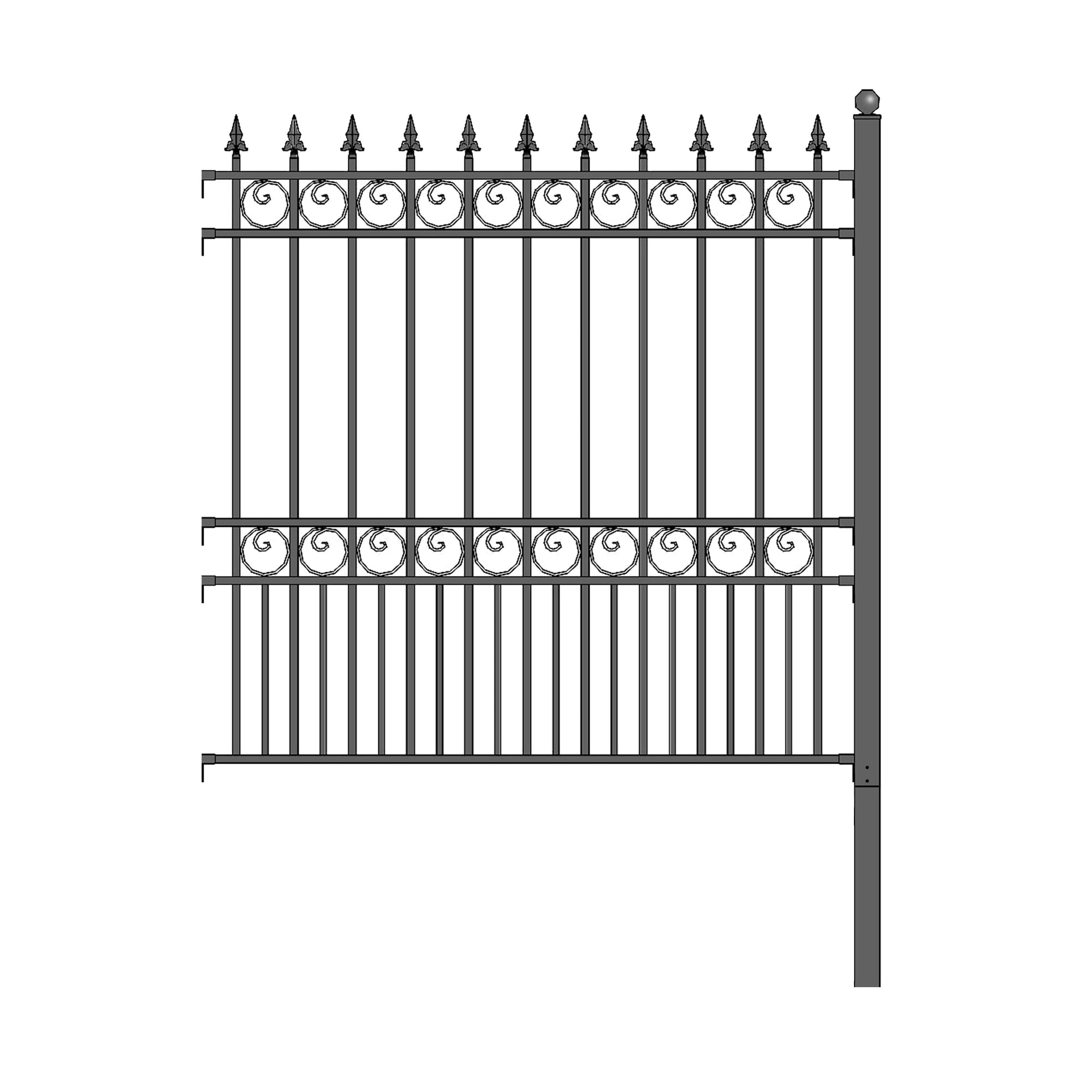 ALEKO DIY Steel Garden Ornamental 5.5 x 5 feet Fence London Style Black