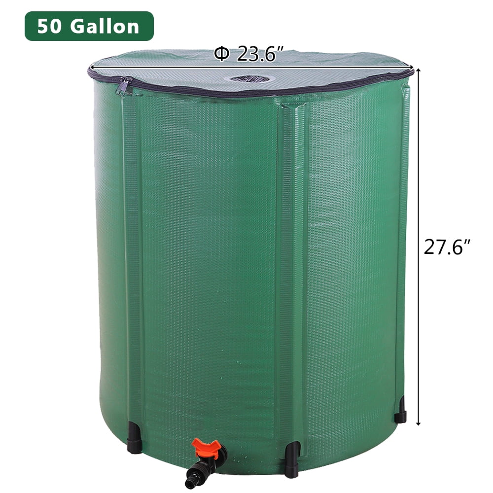 BaytoCare 50 Gallon Portable Rain Barrel Farms Water Storage Saver for Patio