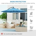 thumbnail image 6 of Outsunny 10' Cantilever Hanging Tilt Offset Patio Umbrella with UV & Water Fighting Material and Cross Base (Weight Not Included), Blue, 6 of 9