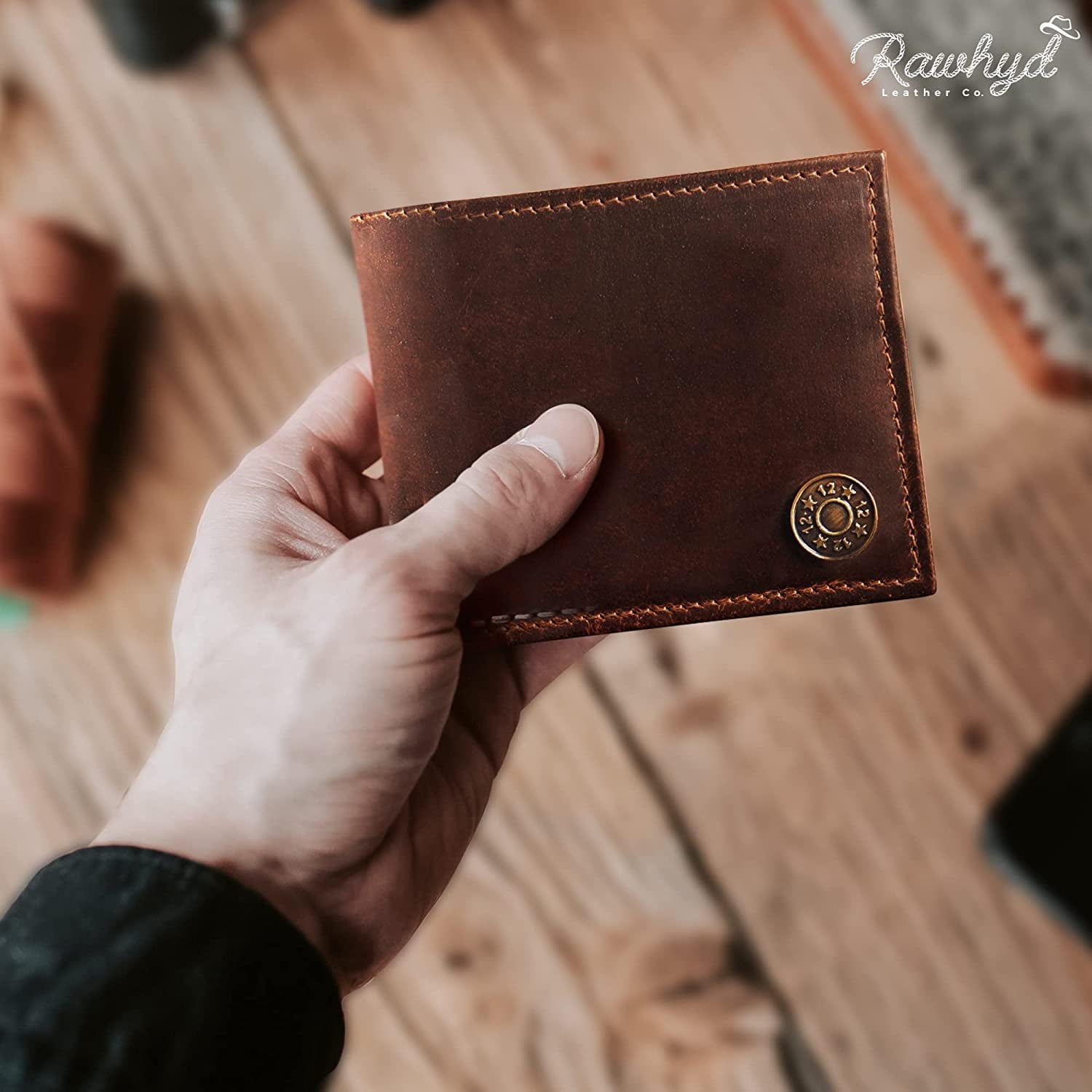 RAW HYD Full-Grain Leather Men’s Bifold Wallet – Leather Wallets for Men  Bifold w/ 6 Credit Card Slots – Leather Wallet for Men – Stylish Mens  Bifold