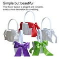 thumbnail image 4 of 2 Pieces Romantic Bowknot Flower Basket Portable Wedding Party Engagement Ceremony Ring Bearer Baskets Solid Color White, 4 of 10