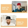 thumbnail image 5 of 2 Pcs Chef Turban Hat Black Cap Restaurant Cook Hat Chef Scrub Cap Portable Chef Hat Miss Men and Women, 5 of 6