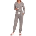 thumbnail image 4 of Fantaslook Womens Pajamas Sets Long Sleeve Matching Lounge Set Fall Travel Outfits Jogger Sweatsuits with Pocket Button Down Sleepwear, 4 of 9