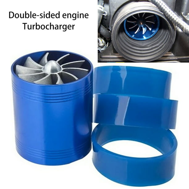 Air Intake Turbonator,Miuline Double Fan, Car Air Intake Turbonator Double Fan Turbine fuel saver turbo replacement - Walmart.com