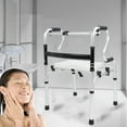 thumbnail image 1 of Déambulateur Pliable avec, Déambulateur pour Aînés Hauteur Réglable Alliage d'Aluminium PVC Bras Souples Capacité de Poids 396,8 Lb pour Adultes pour Douche, 1 of 7