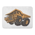 thumbnail image 1 of SIDONKU Yellow Huge Aggressive Construction Truck on Back Wheels White Doormat Floor Rug Bath Mat 23.6x15.7 inch, 1 of 1