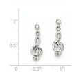 thumbnail image 2 of Real 14kt White Gold Treble Clef Dangle Earrings; for Adults and Teens; for Women and Men, 2 of 2