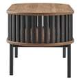 thumbnail image 3 of Coffee Sofa Side Table, Walnut Black, Wood, Metal Steel, Oval, Industrial Living Lounge Cafe Lobby Hospitality Restaurant, Modern Contemporary HB34891, 3 of 8