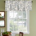 thumbnail image 3 of Navy Blue Leaves Curtain Valances for Windows, Kitchen Valance Window Treatments Panel 2 Pack, Vintage Summer Botanical Farmhouse Rustic Rod Pocket Short Curtains for Bathroom Bedroom 54 x 18 Inch, 3 of 8
