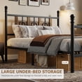 King Size Metal Bed Frame with Headboard and Footboard,Farmhouse ...