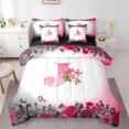 thumbnail image 1 of Erosebridal Letter Initial Bed in a Bag Full size,Monogrammed Personalized Bed Set,Flower Decor,Reversible,7pcs, 1 of 1
