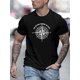 thumbnail image 1 of Camiseta informal de verano para hombre, cuello redondo, 100 % algodón, ligera elasticidad, corte regular, manga corta con estampado "Not all wandering people are lost" (No todos los que andan por ahí, 1 of 6