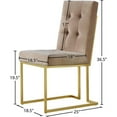 thumbnail image 6 of Maklaine Contemporary 19.5"H Velvet Dining Chair in Beige (Set of 2), 6 of 8