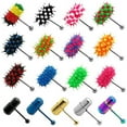 thumbnail image 4 of Bluethy Unisex Cool Punk Hammer Shape Vibrating Tongue Bar Stud Body Piercing Jewelry, 4 of 10