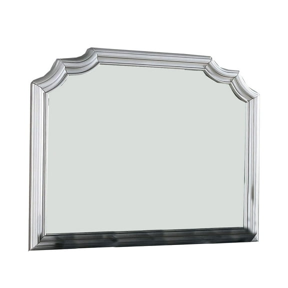Mirror with Scooped Corner and Molded Detail Silver - Saltoro Sherpi