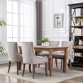 thumbnail image 3 of Bellemave Velvet Dining Room Chairs Set of 2, Upholstered Tufted Dining Chair with Solid Wood Legs for Kitchen (2-Pcs Set, Beige), 3 of 10