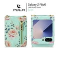 thumbnail image 2 of for Samsung Galaxy Z Flip 5 Credit Card Holder Wallet Case with Flip Kickstand, Rose Pattern Purse Floral Cover Shockproof Anti-Drop Protective Case for Samsung Galaxy Z Flip 5 Women Girls, Green, 2 of 13
