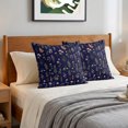 thumbnail image 6 of Pillow Covers 18x18 Set of 2, Navy Blue Botanical Wildflowers Throw Pillow Covers Decorative Couch Cushion Cover, Rustic Floral Microfiber Soft Square Pillowcases for Bedroom Living Room Sofa, 6 of 9