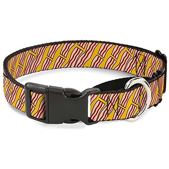 Buckle-Down Bacon Cartoon Yellow Martingale Dog Collar
