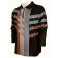 thumbnail image 2 of Mens Polo Shirts Color Block Casual Long Sleeve Athletic T-Shirts Classic Contrast Collar Shirt Sales Clearance Multicolor 3XL, 2 of 5