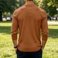 thumbnail image 3 of Dweltoz Men's Henley Shirts Long Sleeve 3 Button Casual Basic Solid Pullover Shirt Soft Comfortable Lightweight Classic Tee Tops,Brown XL, 3 of 5