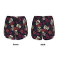 thumbnail image 3 of KLL Roses Skulls Pattern Shorts Women,Athletic Shorts High Waisted Running Shorts Pocket Sporty Short Gym Elastic Workout Shorts-Medium, 3 of 7
