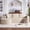 Beige, variant on Soscana 104.9" L Shaped Sectional Sofa with Chaise, Boneless Sofa Couch Corduroy Fluffy Couch with Deep Seat,for Living Room,Apartment, No Assembly