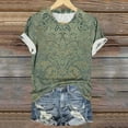 thumbnail image 2 of Cilsoka Trendy Shirts for Women 2026, Womens Casual Floral Print Tops Crewneck Short Sleeve T Shirts Fashion Outfits 2026 Spring Summer Shirts, Graphic Trendy Tees, 2 of 5