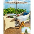 thumbnail image 4 of Coastal Christmas Tree Outdoor Tablecloth - 60x84 Inch Rectangle Dining Table Cover, Xmas Tree Balss Snowman Beach Waterproof Outdoor Table Cloth with Umbrella Hole & Zipper for Patio/Party, 4 of 5
