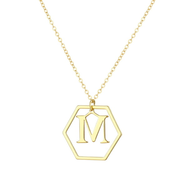 Collar para mujer, joyería para mujer, joyería de moda para mujer, regalo para mujer, 26 collares con colgante de cadena con nombre y letras en inglés, joyería, collares de moda.