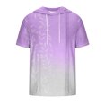 thumbnail image 3 of WXLWZYWL Men's Plus Size Hoodie Short Sleeve Drawstring Gradient Leaves Printing Muscle Fit Sweatshirt Top Athletic Hooded T-Shirts Pink XXXL, 3 of 4