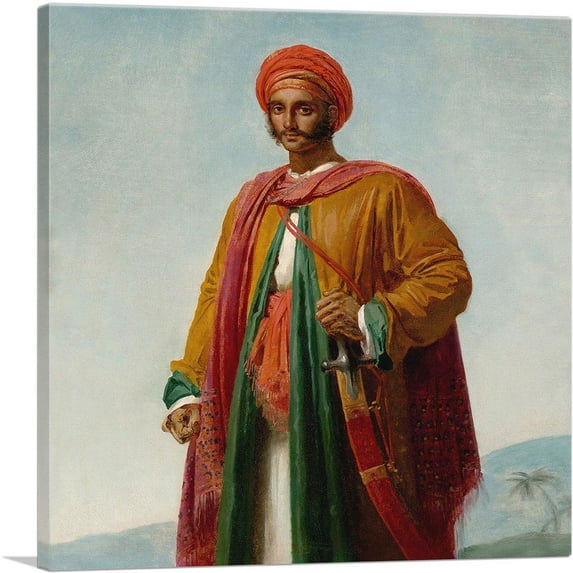 ARTCANVAS Study For Portrait Of An Indian 1807 Canvas Art Print by Anne-Louis Girodet - Size: 12" x 12" (1.50" Deep)