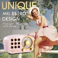 thumbnail image 3 of Altavoz Bluetooth Retro Greadio Con Radio FM Vintage Estilo Clásico Potente Bajo Rosa GR919P, 3 of 3