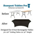 thumbnail image 2 of 8 Foot 30x96 Black Stretch Spandex Table Cover-by Banquet Tables Pro, 2 of 4