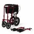 Medline Lightweight Transport Wheelchair with 12" Rear Wheels, Folding