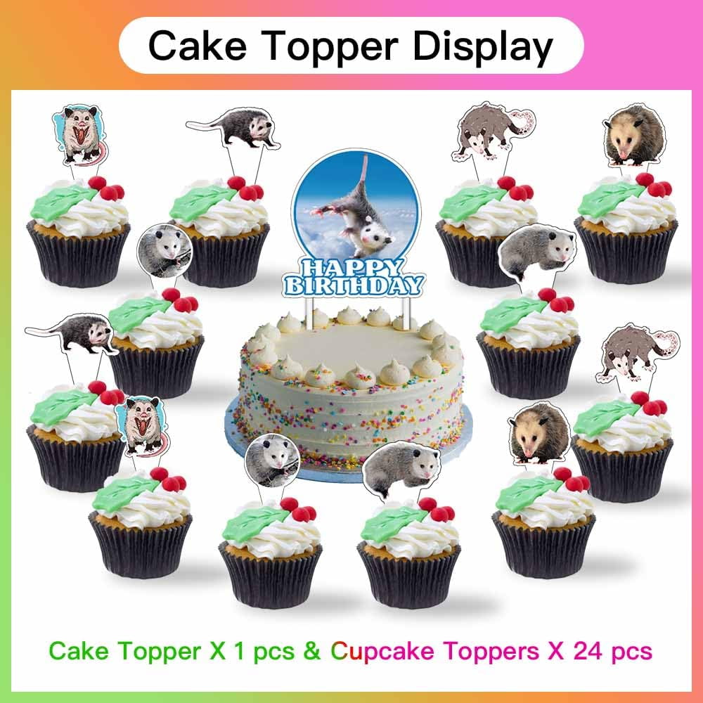 Opossum Birthday Party Supplies Decorations Plates Cake Topper Backdrop Banner Decor