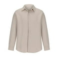 thumbnail image 3 of WREESH Men's Casual Button Down Dress Shirts Long Sleeve Turndown Collar Solid Color Shirts for Versatile Style Beige, 3 of 6
