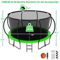 thumbnail image 4 of Jump Into Fun 14FT Trampoline 1400LBS for 8 Kids and Adults, Galvanized Anti-Rust Coating Pumpkin Outdoor Trampolines with Enclosure Net and Basketball Hoop, Lights, Sprinkler, Gift Family Use, 4 of 7