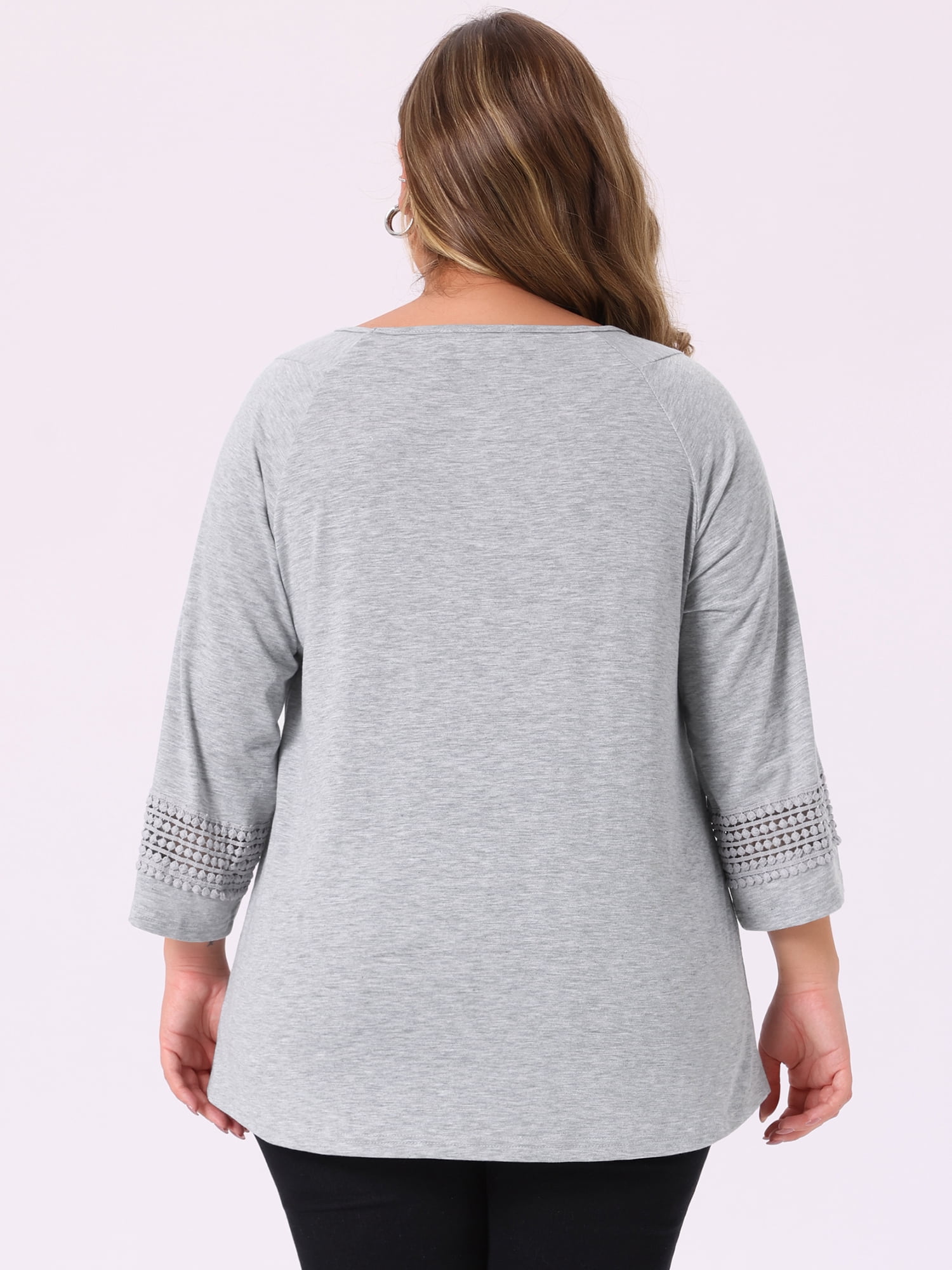 DARING DIVA Women's Plus Size Winter Kimono Long Sleeve Casual Top 1X Gray