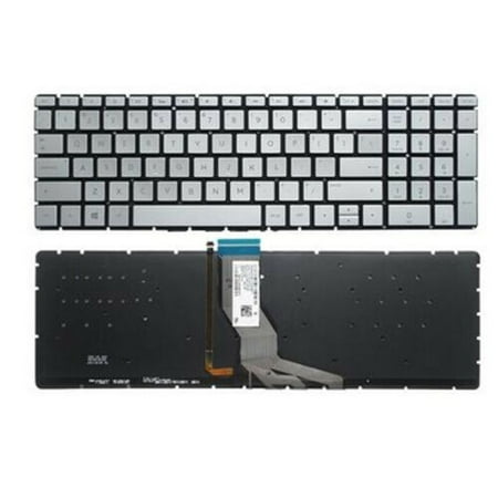 New US Silver English Backlit Laptop Keyboard (Without Frame) Replacement for HP Pavilion 15-CC563ST 15-CC564NR 15-CC565NR 15-CC566NR 15-CC567NR 15-CC593CA 15-CC593MS