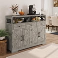 thumbnail image 2 of Vabches 51'' Large Sideboard Buffet Cabinet, Farmhouse Kitchen Buffet Cabinet with Charging Station, Storage Drawers and Adjustable Shelf, Wood Coffee Bar Cabinet for Living Room, 2 of 8
