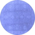 thumbnail image 1 of Ahgly Company Indoor Round Oriental Blue Industrial Area Rugs, 5' Round, 1 of 4