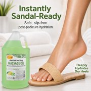 SPA REDI - Massage Oil, Lemon and Lime, 128 Oz - Professional Pedicure, Manicure, Full Body Massage Therapy, with Almond Oil, Cotton Seed Oil, Sunflower Oil, Avocado Oil, Essential Oils, Vitamin E
