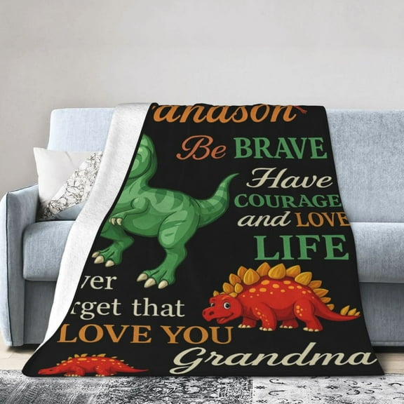 Little Dinosaur Flannel Print Blanket, Soft And Warm Blanket, Nap Blanket, Sofa Sofa Office Bed Camping Trip, Multi-Purpose Gift Blanket for All Seasons 50x40