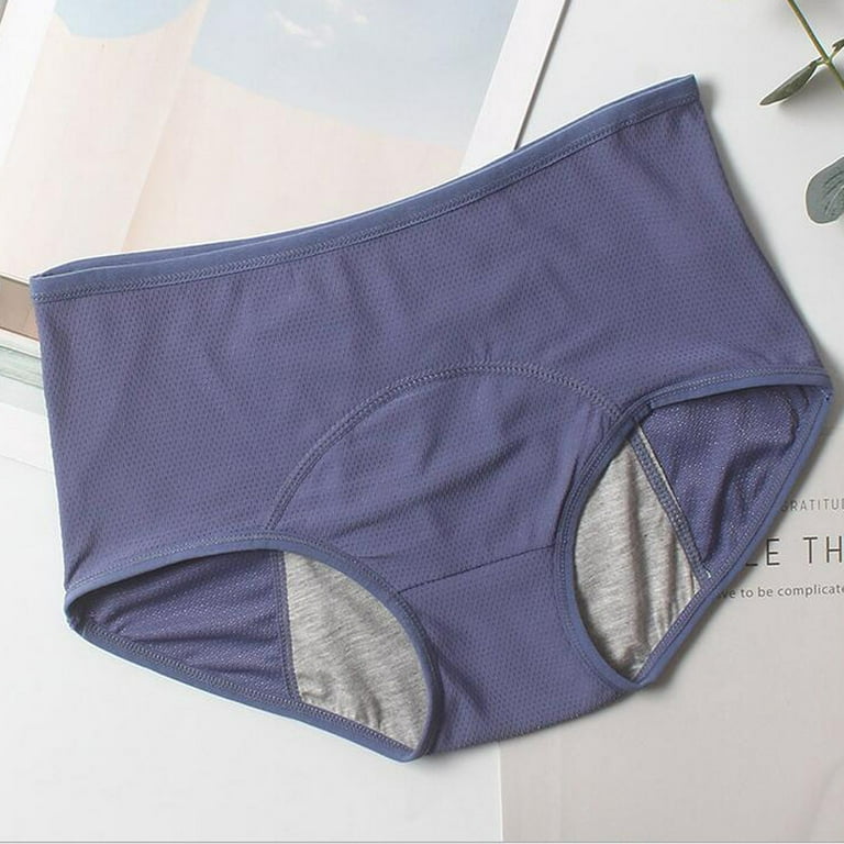 Underwear for Women Plus Size Leak Proof Menstrual Period Panties Women  Underwear Physiological Waist Pants Blue Xxxl